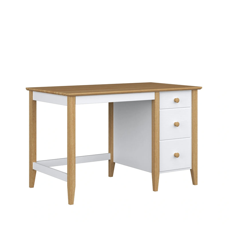 Wooden desk 3S Scandi white / natural oak