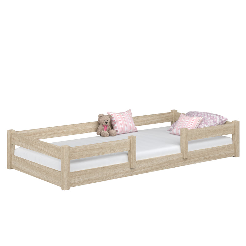 Low Bed Oak Bleached Oak – Bedroom, Solid Wood, Scandinavian Style, Nizio
