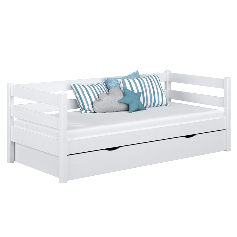 Sofabett mit Schublade N01 aus Holz in Wunschfarbe RAL/NCS – Massivholz, Nizio