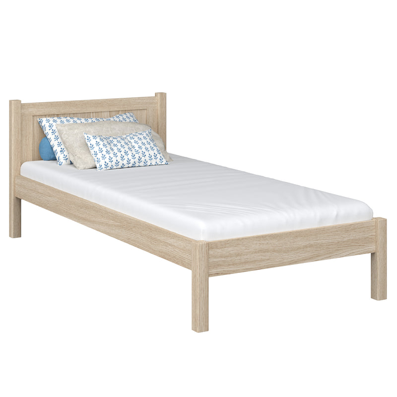 Single oak bed bleached oak – children’s room, solid wood, scandi style