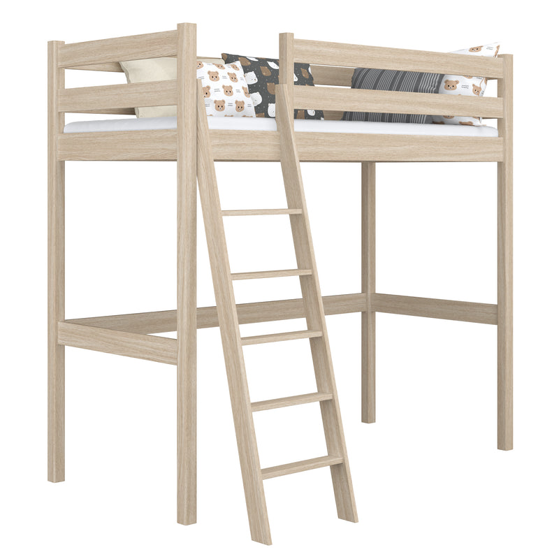 Bleached Oak Loft Bed – Children’s Room, Solid Wood, Scandi Style