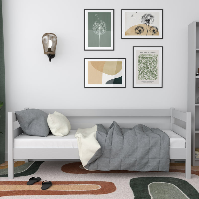 Sofa-lit en bois gris – chambre d'enfant, style scandinave Nizio