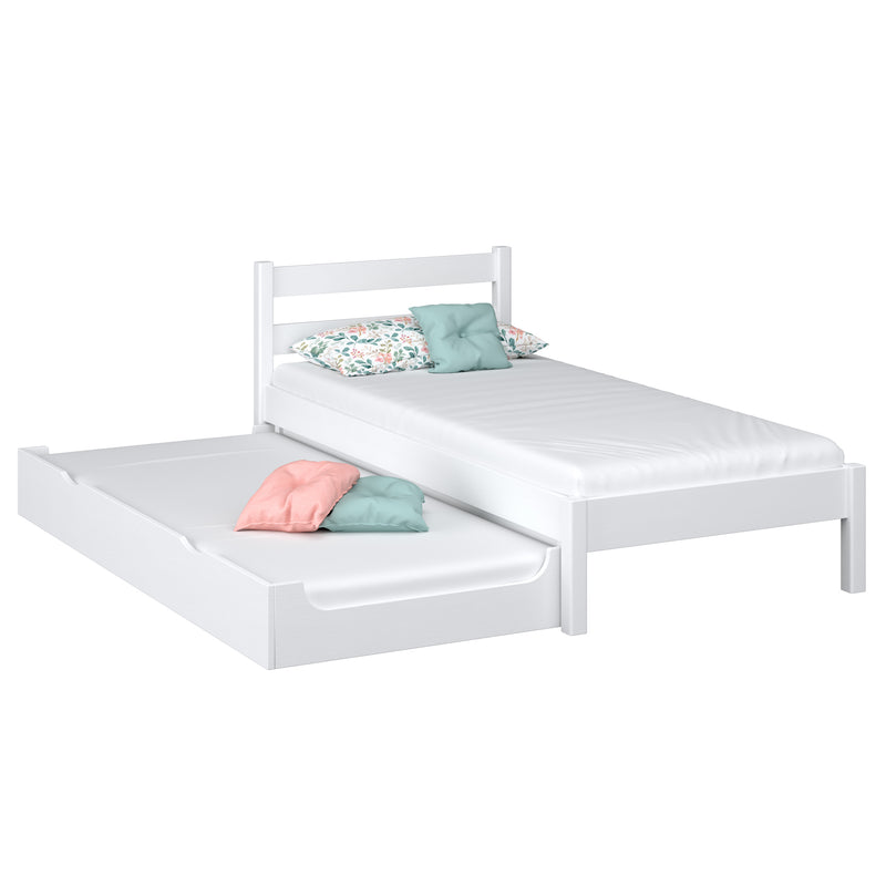 letto singolo con cassetto per materasso N01 in legno in colore su ordinazione RAL/NCS – legno massello, Nizio