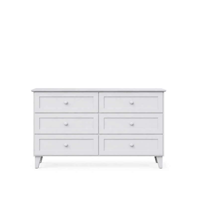 Cassettiera con 6 cassetti in legno grigio 154 cm – della camera da lettoa, stile scandinavo