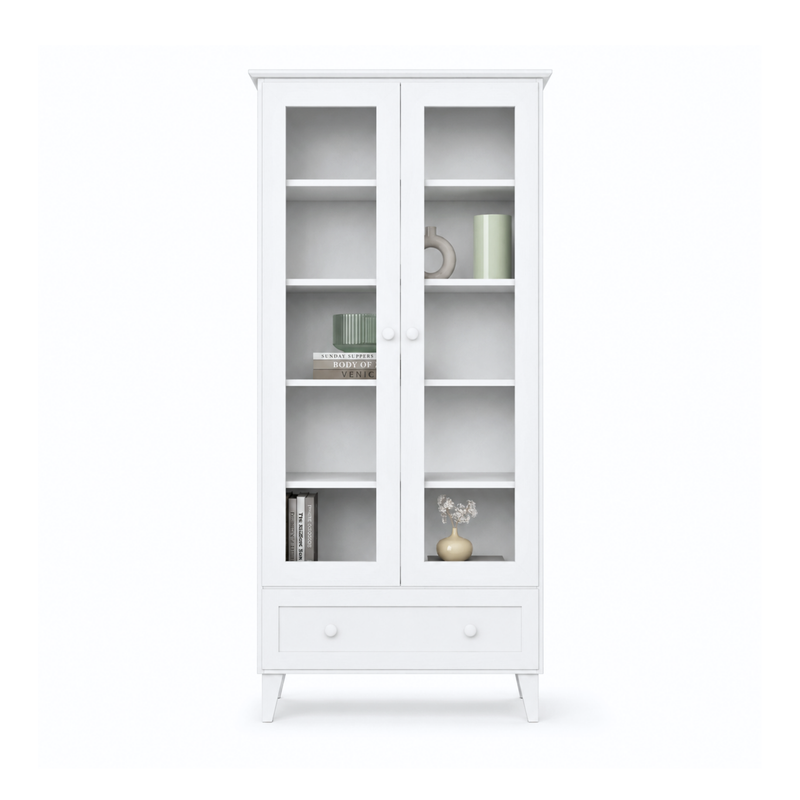 Vetrina in legno 1S 90 Scandi bianco