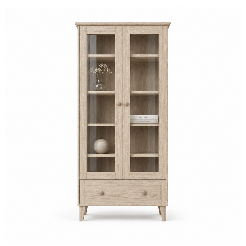 Vetrina in rovere 1S 90 Scandi rovere sbiancato