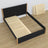 Double bed black with oak made of wood – dimensions and diagram, Nizio Home