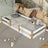 Wooden low bed N02 white / oak
