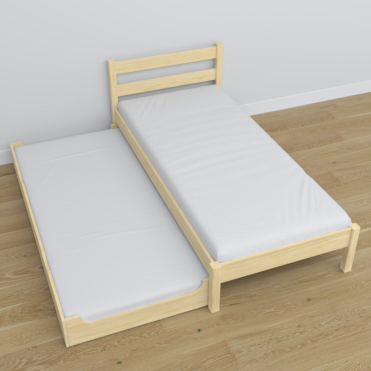 Letto con cassetto per materasso pino trasparente in legno – dimensioni, Nizio