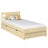 Letto singolo con cassetto in legno pino trasparente – stanza per bambini, stile scandi