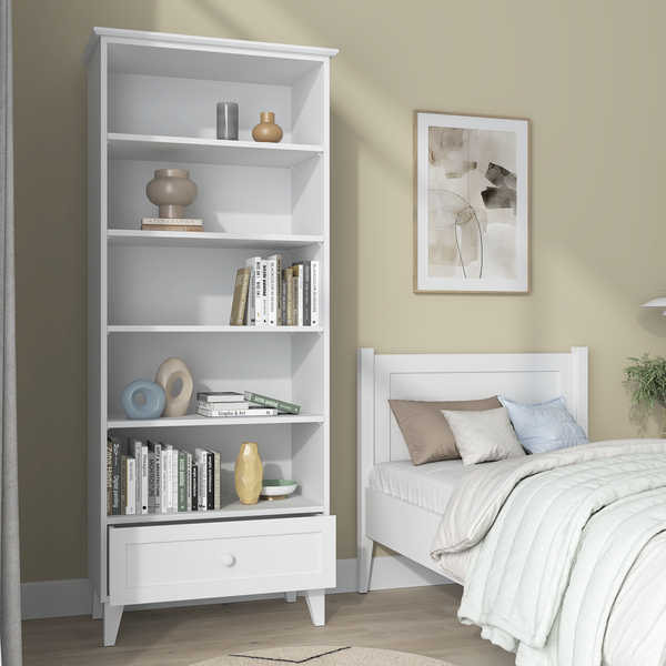 Étagère 1S 80 Scandi en bois blanc