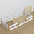 Niedriges Holzbett Weiß-Eiche – Rückseite und Proportionen, Scandi-Schlafzimmer