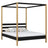 Lit double à baldaquin noir-chêne – sommier i lattes, en bois, Nizio