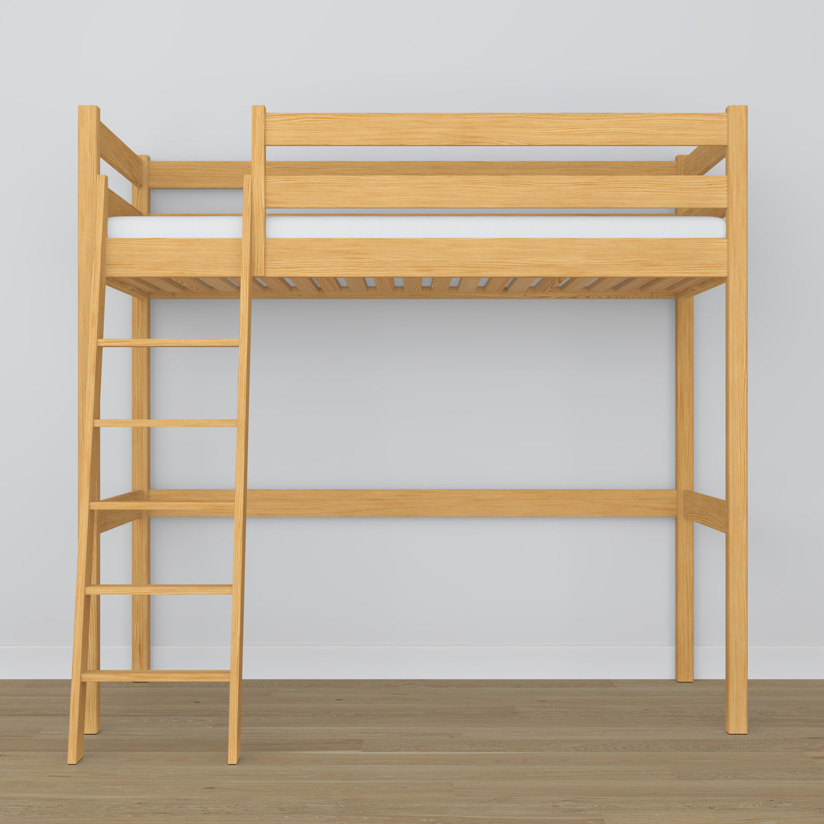 Lit mezzanine en bois pin naturel – détails des assemblages et de l'échelle, Nizio Home