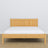 Wooden double bed natural pine – side view, proportions and shape, bedroom