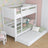 White Bunk Bed for Children – Mattress Drawer, Wooden, Nizio