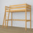 Lit mezzanine en bois pin naturel – sommier à lattes, vue de côté