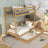 Etagenbett Natureiche mit Schublade – Schutzgitter und Leiter aus Eiche, Nizio
