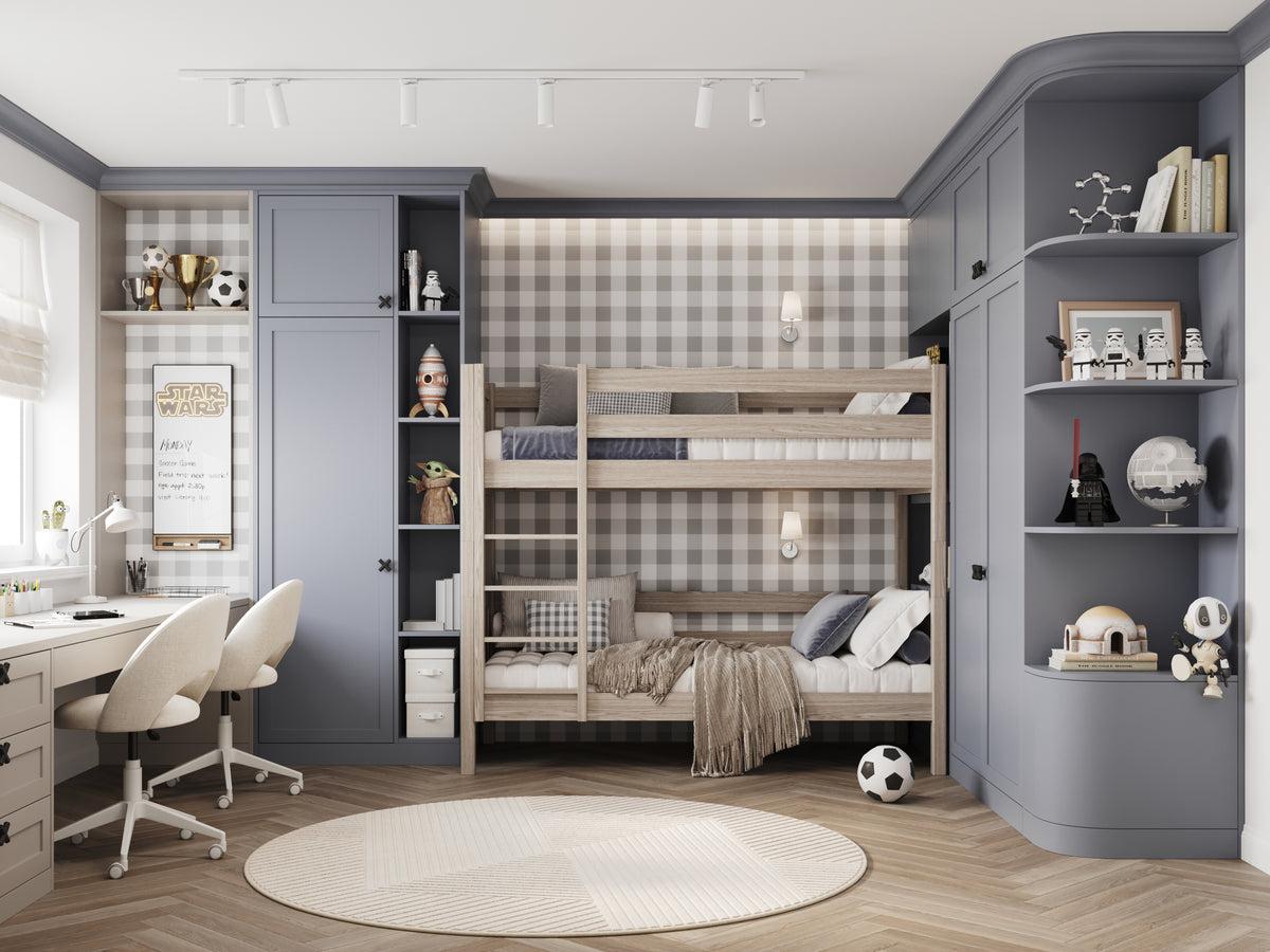 Łóżko piętrowe N02 dąb bielony – dodatkowy widok, polska produkcja
