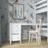 Scrivania 3S bianco – in legno, compatto piano, vista frontealny, Nizio