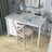 Scrivania 3S bianco in legno – vista laterale, profondità piano