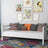 Sofa bed white – wooden side barrier, safety for children
