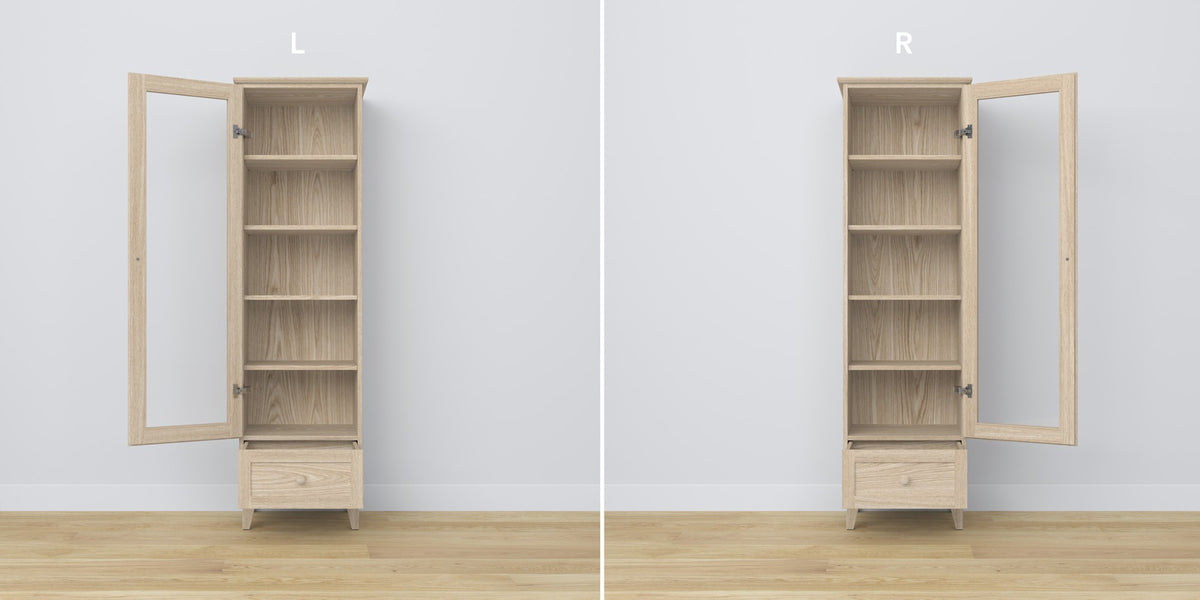 Oak display cabinet 1S 57 Scandi oak bleached