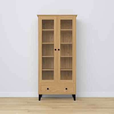 Oak display cabinet 1S 90 Scandi oak natural / black