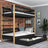 Black and Oak Wooden Bunk Bed – Open Drawer, Spacious Storage Under the Bed