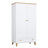 Armadio 2D1S in legno bianco con quercia – porte aperte, asta e ripiani interne