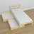 Letto con cassetto in legno pino trasparente – dimensioni e schema, Nizio Home