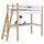 Hochbett mit Schreibtisch aus Holz weiß-eiche – Kinderzimmer, scandi Nizio