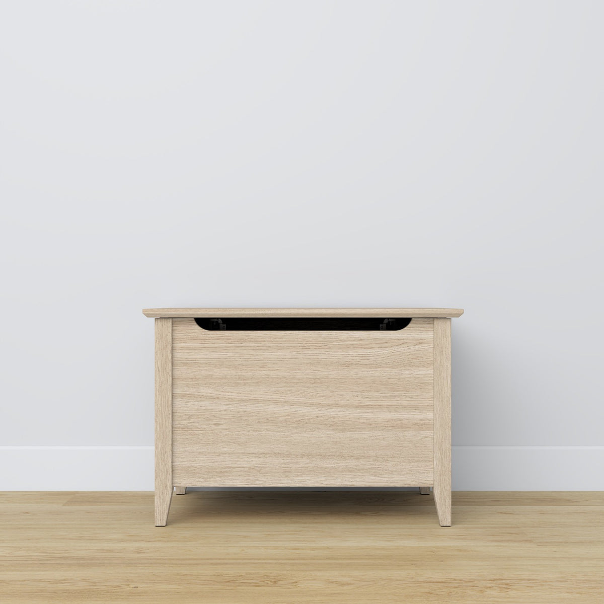 Baule in rovere sbiancata – contenimento e seduta, stile scandinavo Nizio