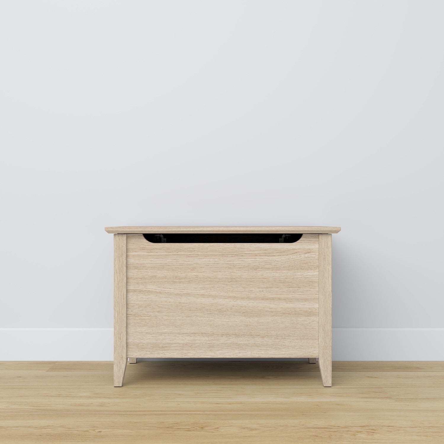 Baule in rovere sbiancata – contenimento e seduta, stile scandinavo Nizio