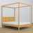 Letto matrimoniale pino naturale con baldacchino – cornice decorativa in legno, scandi