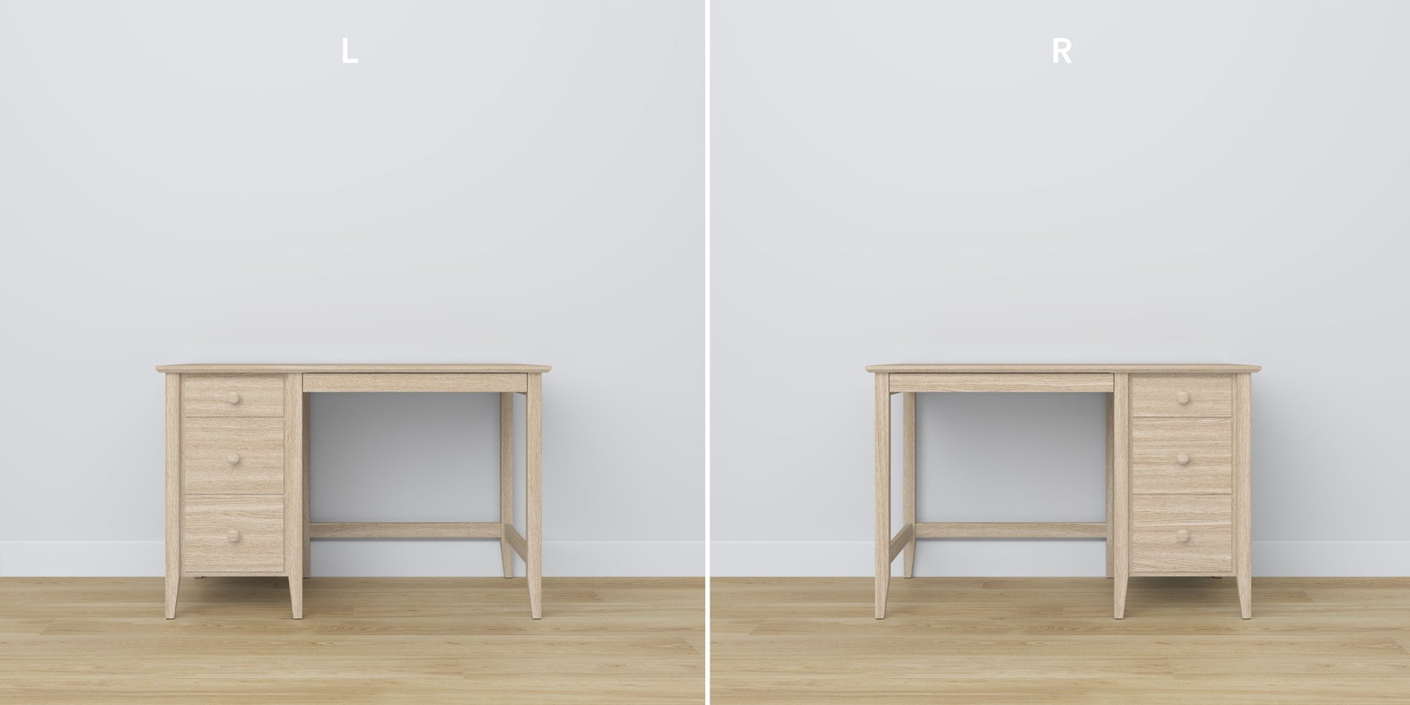 Oak desk 3S Scandi oak bleached