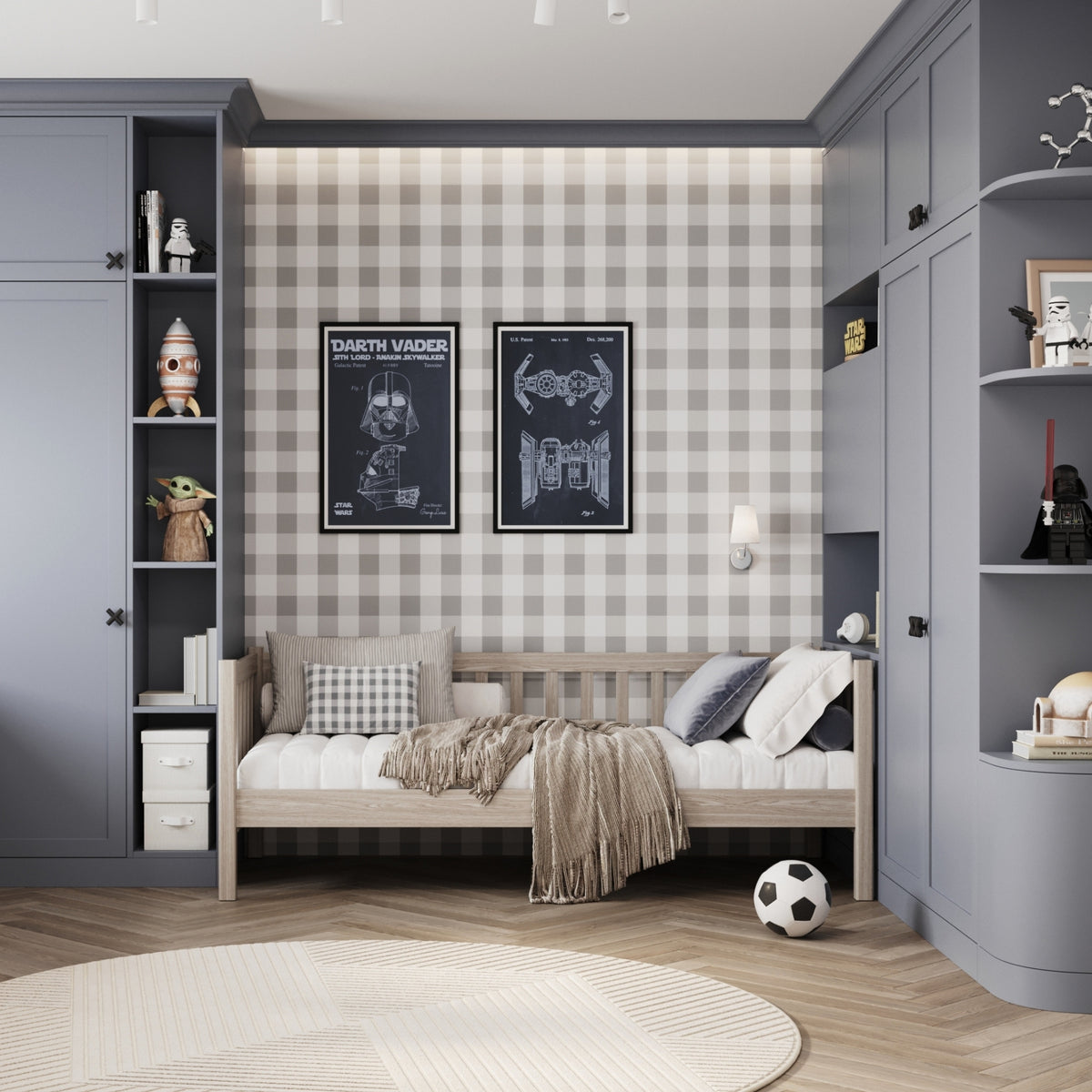 Łóżko sofa N03 dąb bielony – widok z boku, solidna konstrukcja drewniana