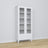 Vetrina 1S 90 bianco – in legno, porte in vetro, vista frontealny