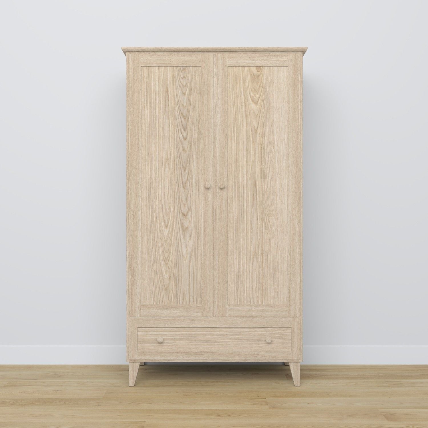 Oak wardrobe 2D1S Scandi oak bleached