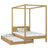 Letto con baldacchino e cassetto per materasso in rovere naturale – stanza per bambini scandi