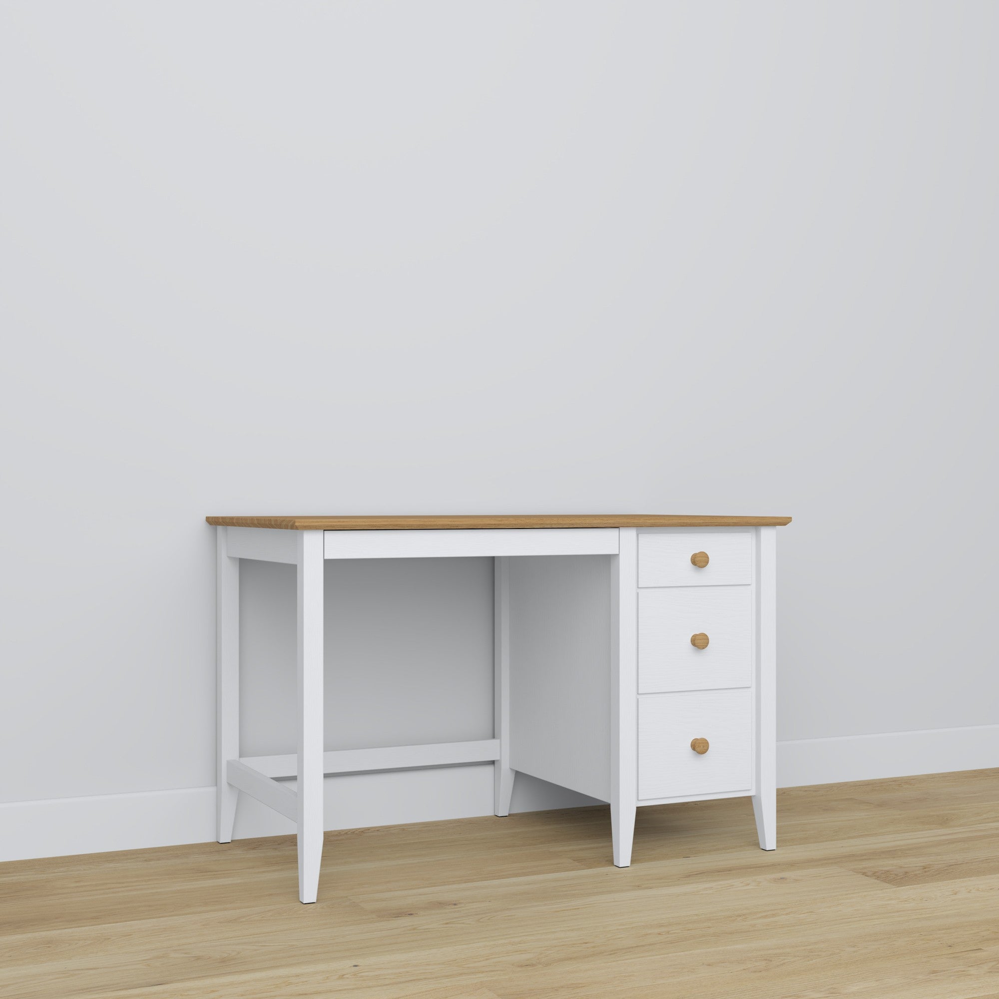 Wooden desk 3S Scandi white / natural oak