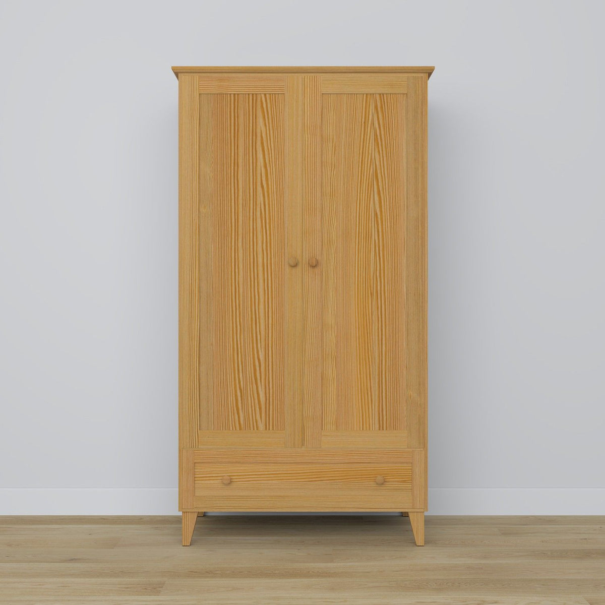 Pine wardrobe 2D1S Scandi natural pine