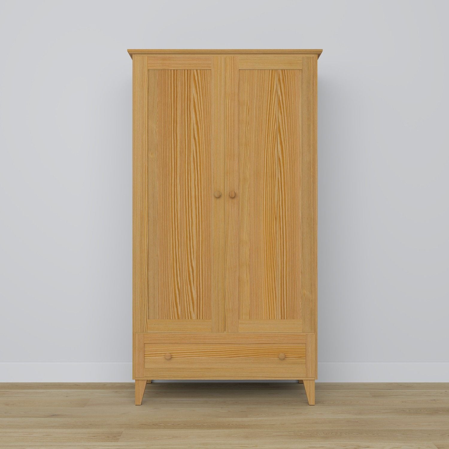 Pine wardrobe 2D1S Scandi natural pine