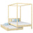 Lit à baldaquin avec tiroir pour matelas en bois pin incolore – chambre d'enfant scandinave