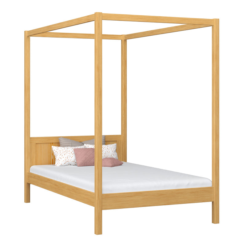 Letto con baldacchino in legno pino naturale – stanza per bambini, stile scandinavo Nizio