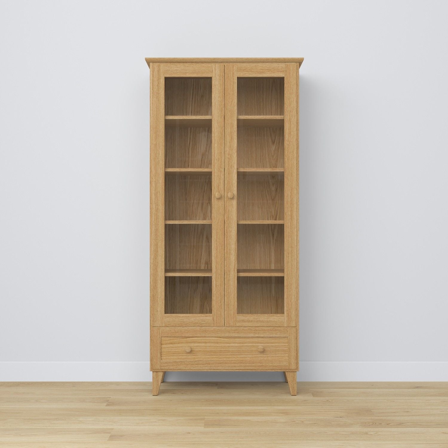 Oak display cabinet 1S 90 Scandi oak natural