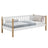 Sofa-lit blanc avec chêne en bois – dimensions et schéma, Nizio