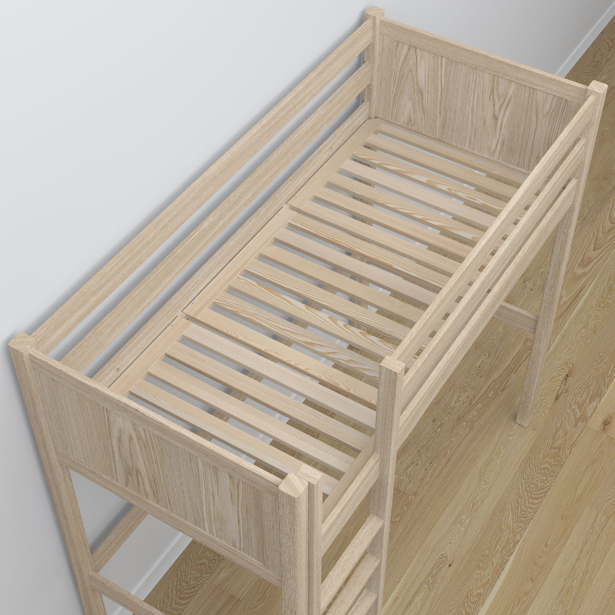 Bleached Oak Loft Bed – Ladder and Joint Details, Nizio Home