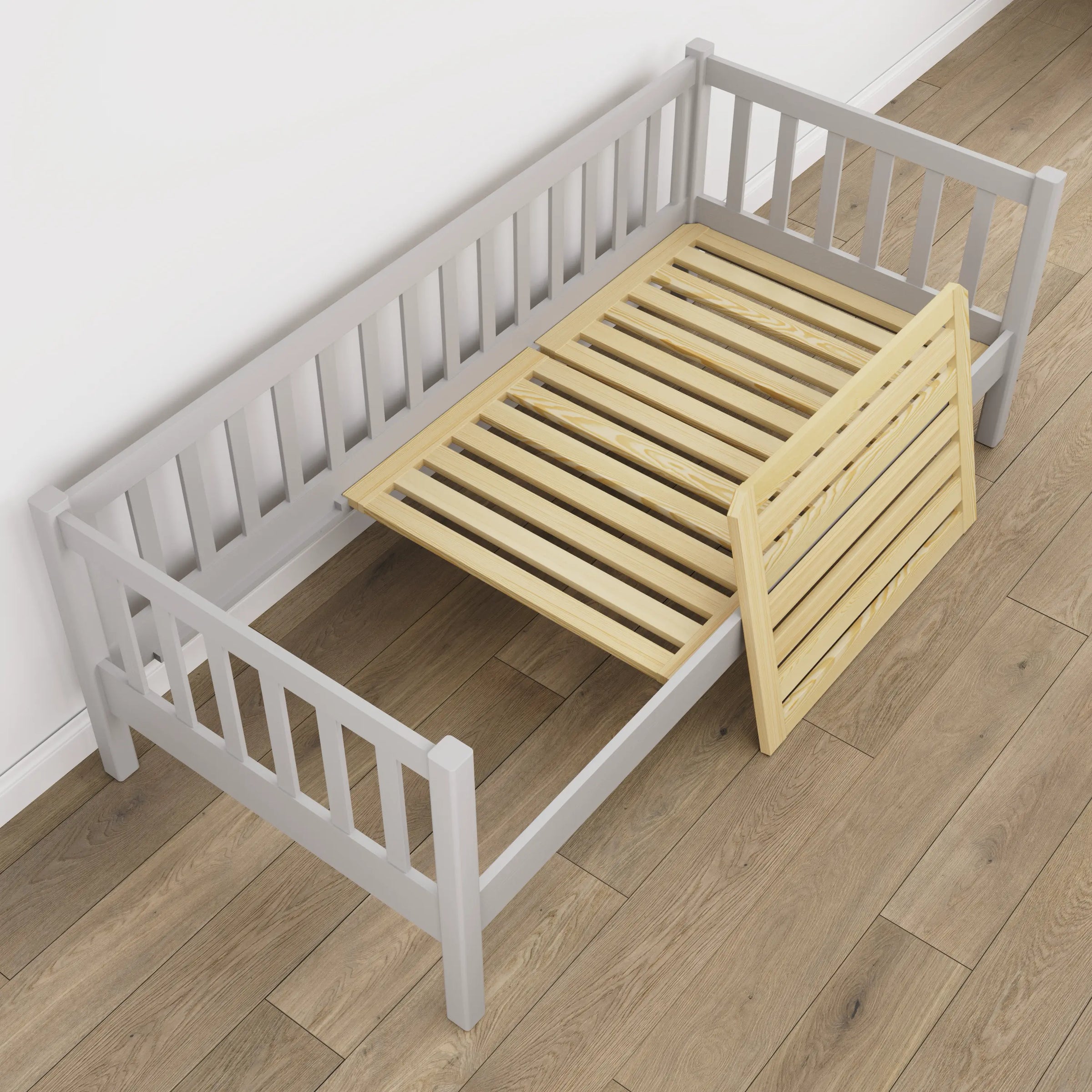 Sofa bed wooden grey – wood and joint details, Nizio Home