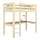 Clear Pine Wooden Loft Bed with Desk – Children’s Room, Scandi Nizio
